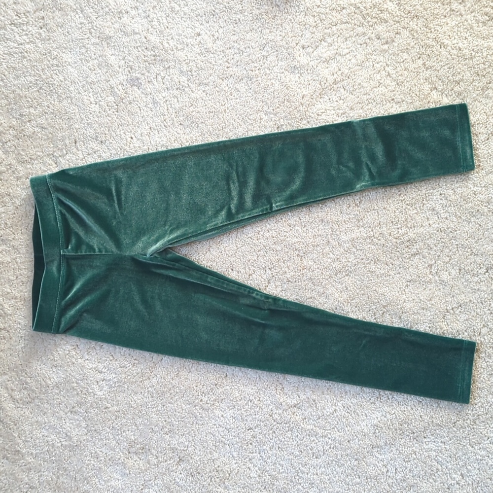 Crewcuts green velvet leggings